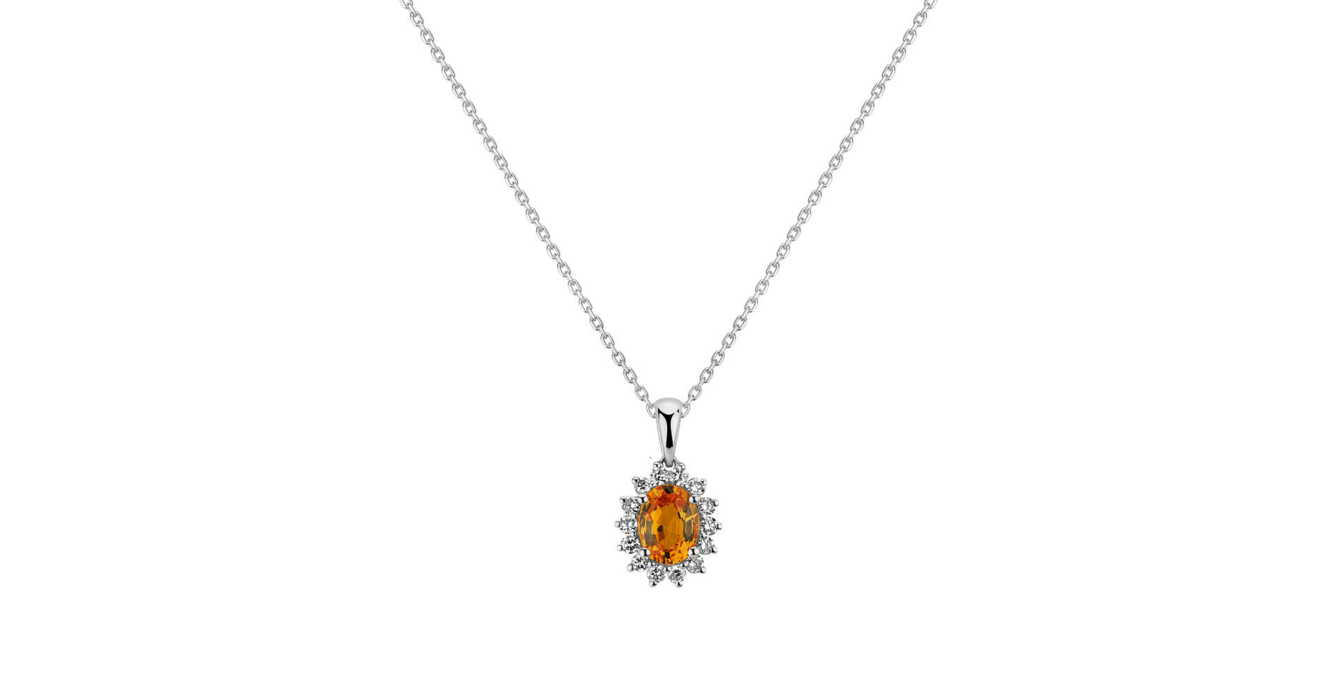 Diamond pendant with Sapphire Princess