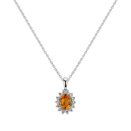 Diamond pendant with Sapphire Princess