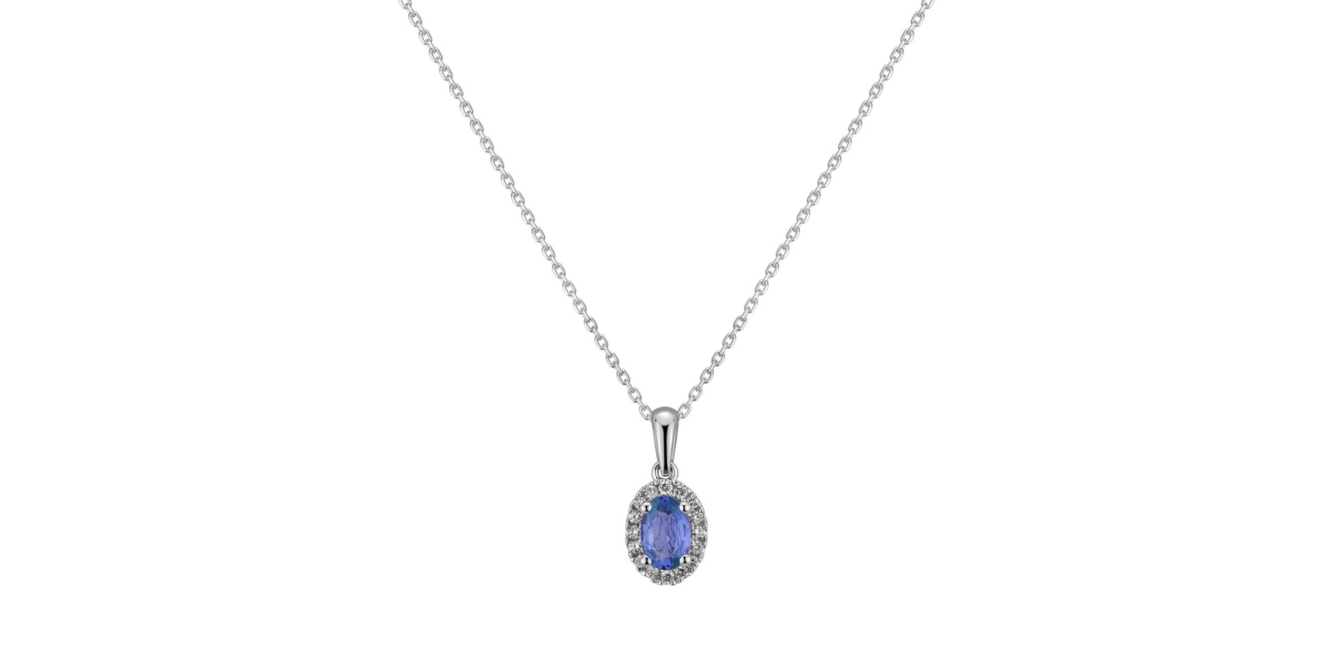 Diamond pendant with Sapphire Princess