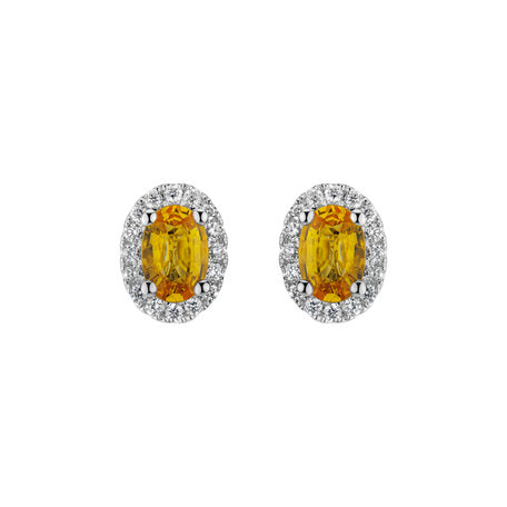 Diamond earrings with Sapphire Princess