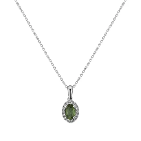 Diamond pendant with Sapphire Princess