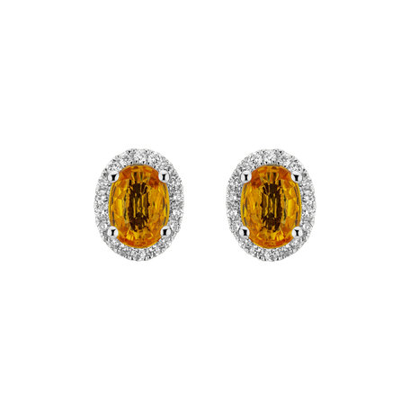 Diamond earrings with Sapphire Princess