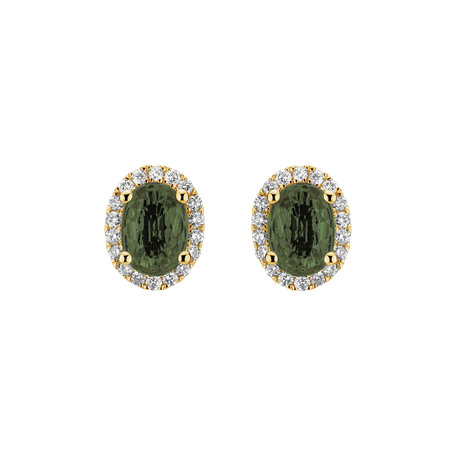 Diamond earrings with Sapphire Princess