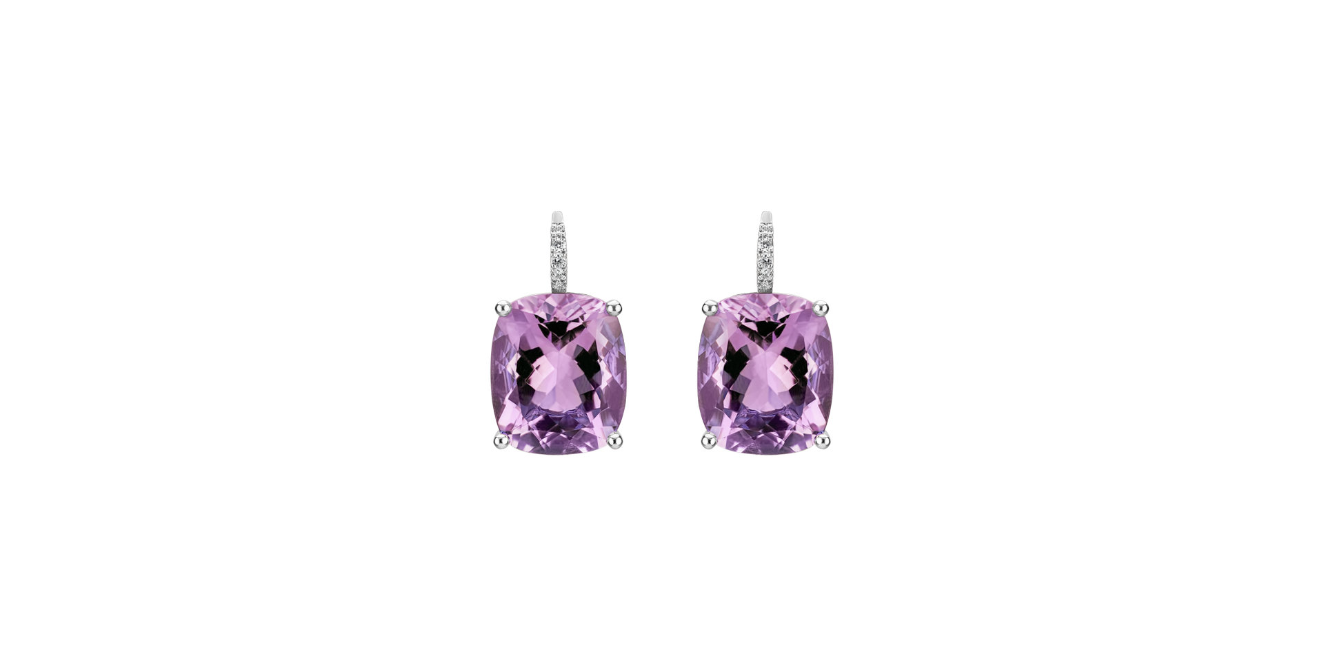 Diamond earrings with Amethyst Apollo