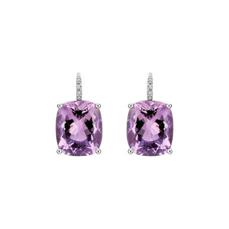 Diamond earrings with Amethyst Apollo