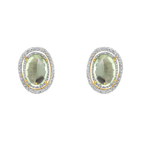 Diamond earrings with Amethyst Variant Whisper
