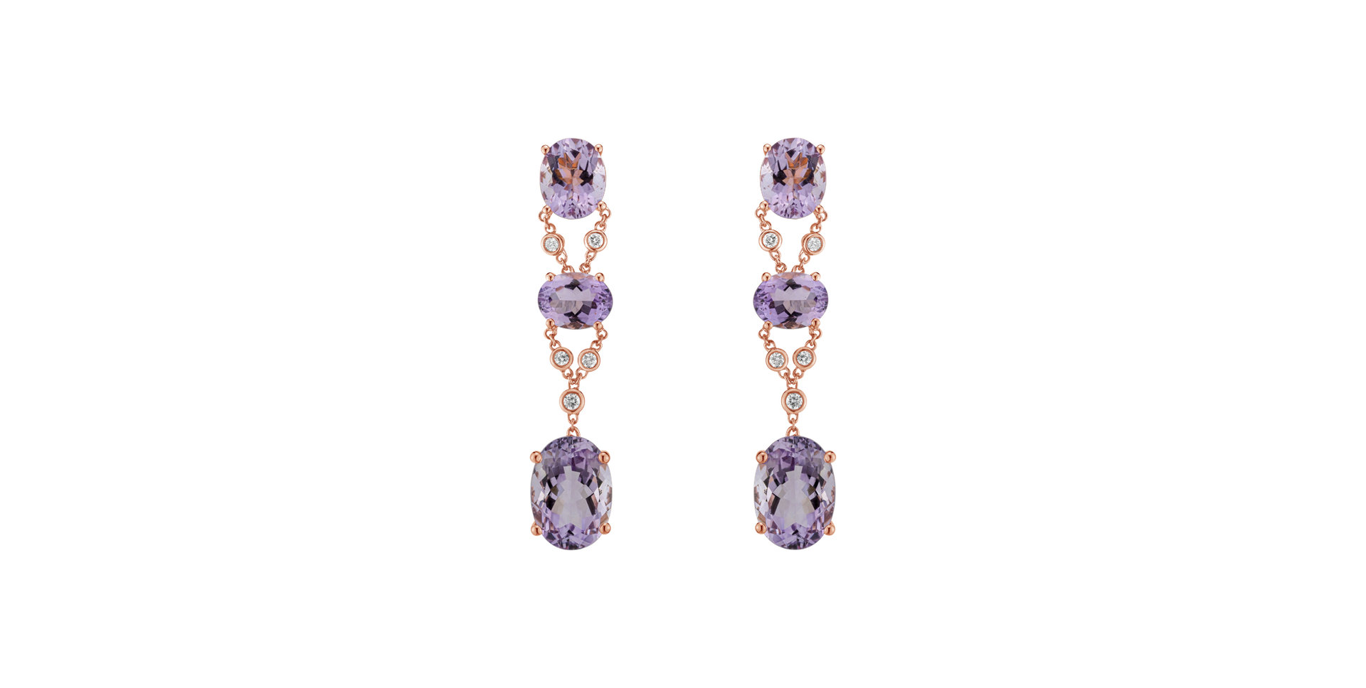 Diamond earrings with Amethyst High Resolution