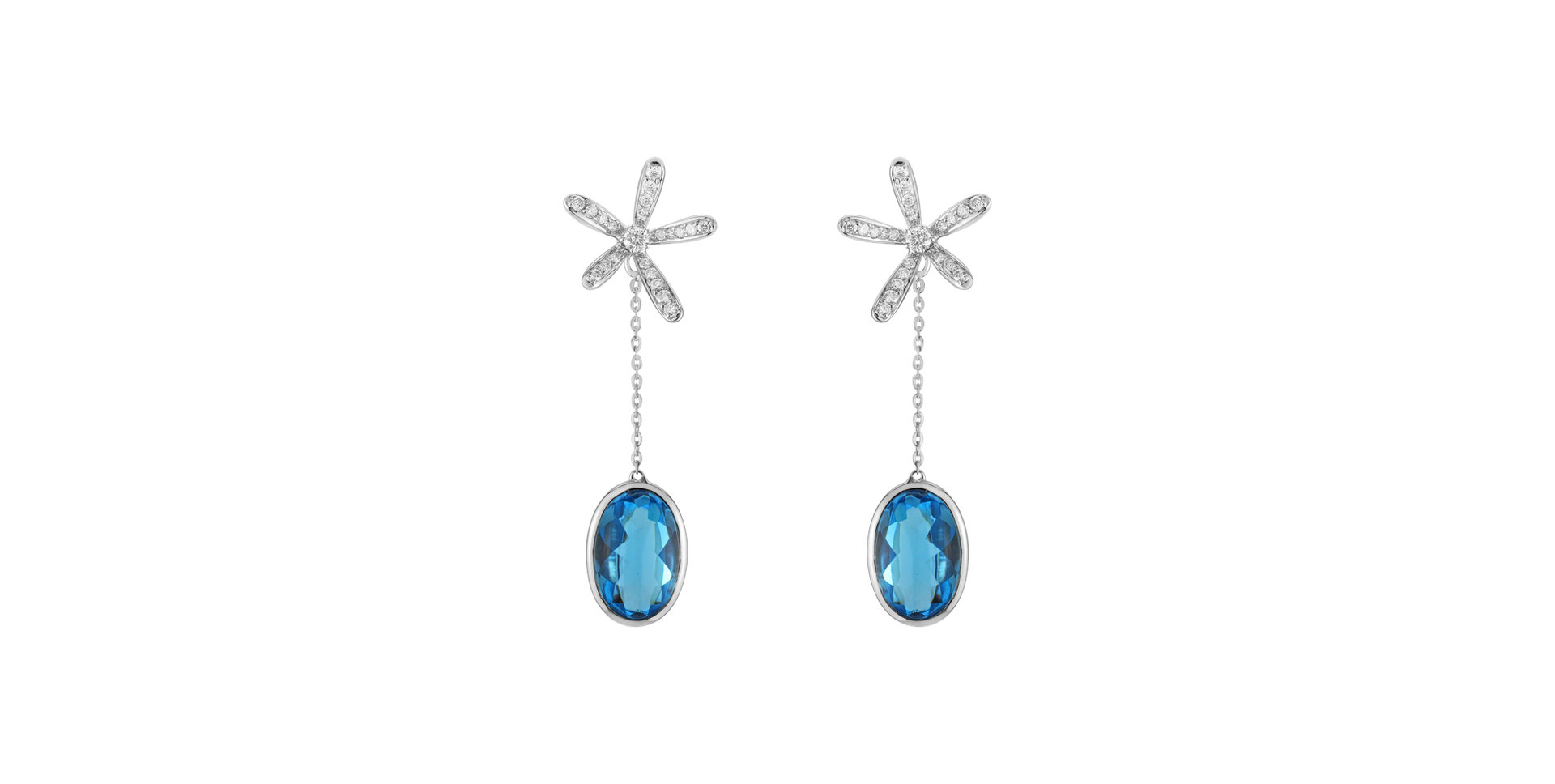 Diamond earrings with Topaz Kornelios