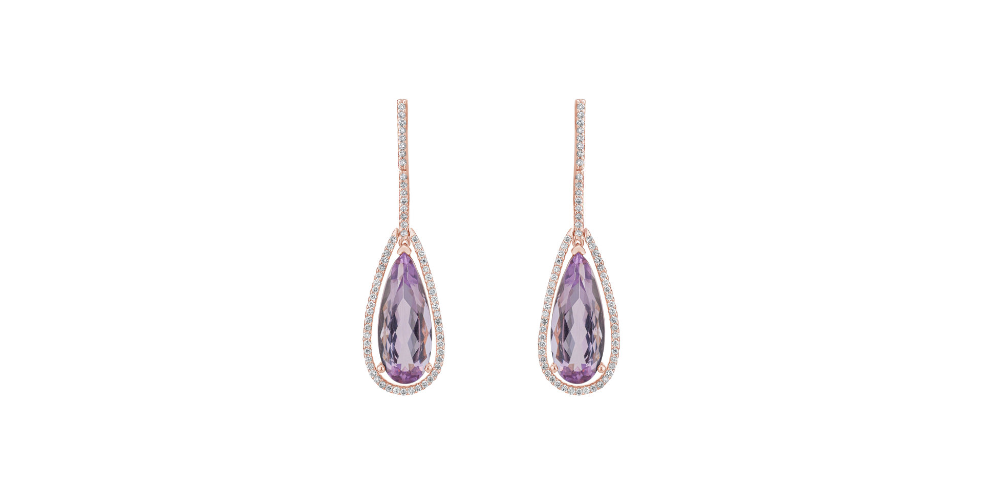 Diamond earrings with Amethyst Damianos