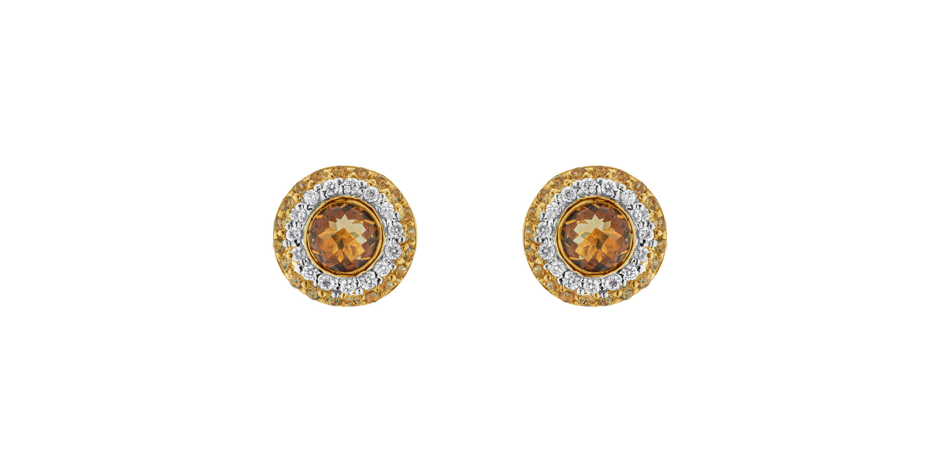 Diamond earrings with Citrine and Sapphire Promoral Campaign