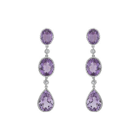 Diamond earrings with Amethyst Eudoxus of Cnidus