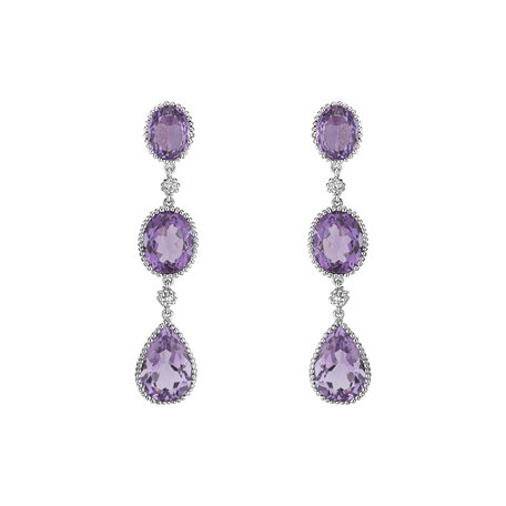 Diamond earrings with Amethyst Eudoxus of Cnidus