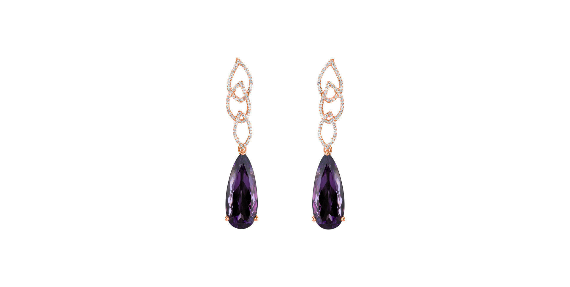 Diamond earrings with Amethyst Montucla