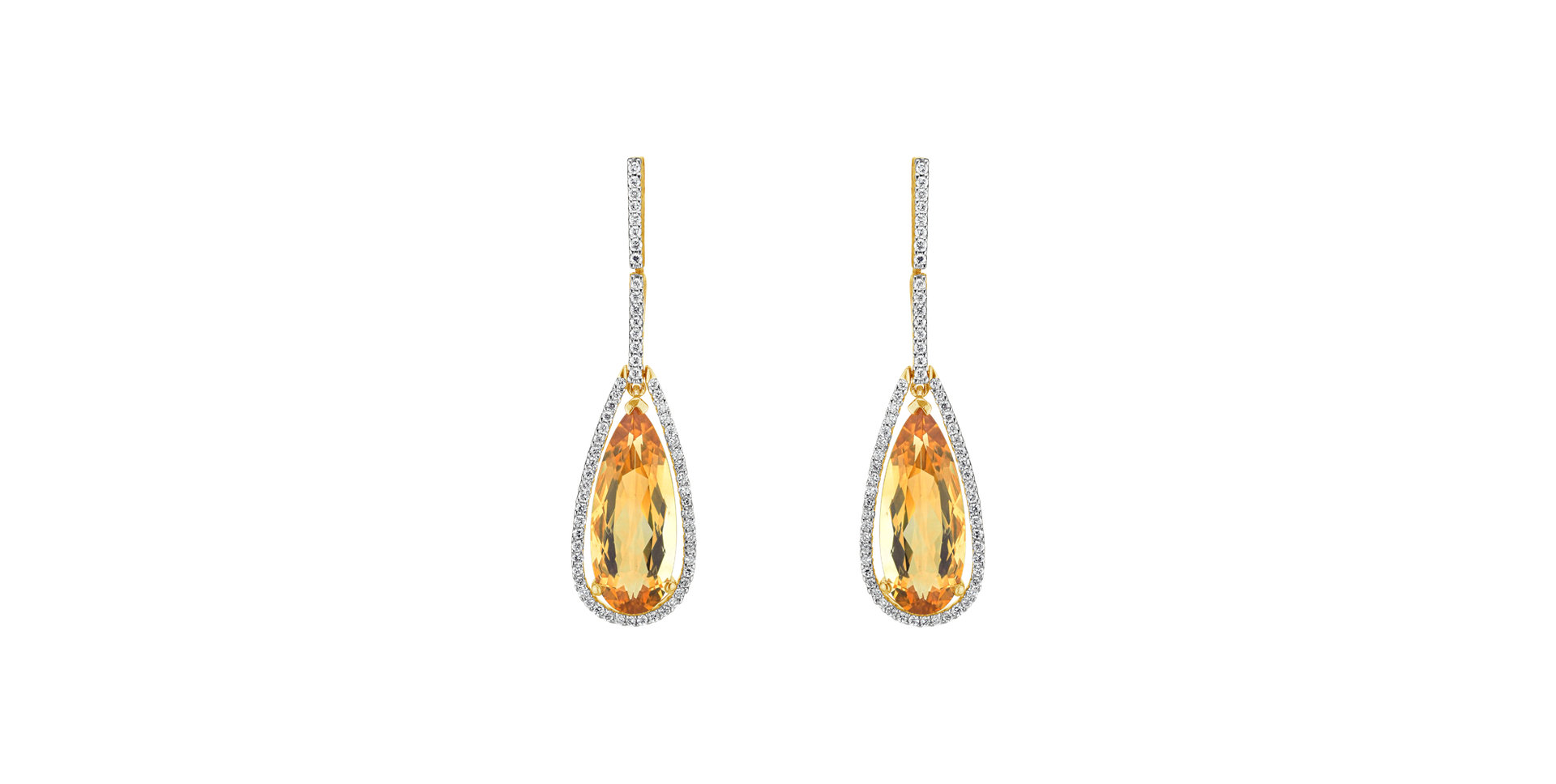 Diamond earrings with Citríne Damianos