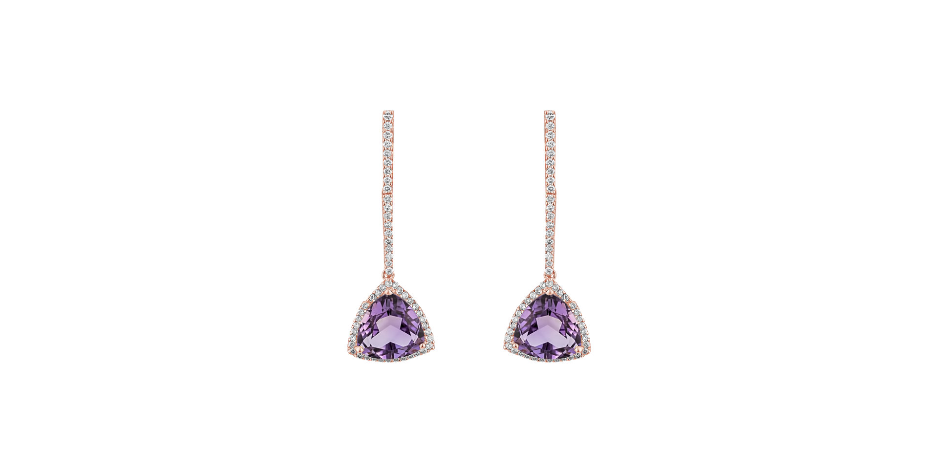 Diamond earrings with Amethyst Abbasid