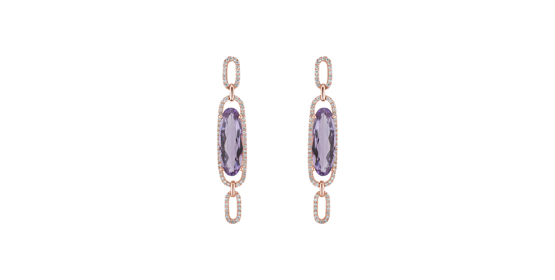 Diamond earrings with Amethyst Isidoros