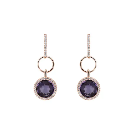 Diamond earrings with Amethyst Precious Light