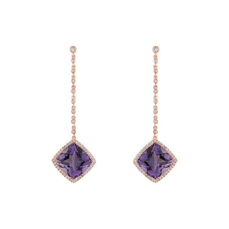 Diamond earrings with Amethyst Product License