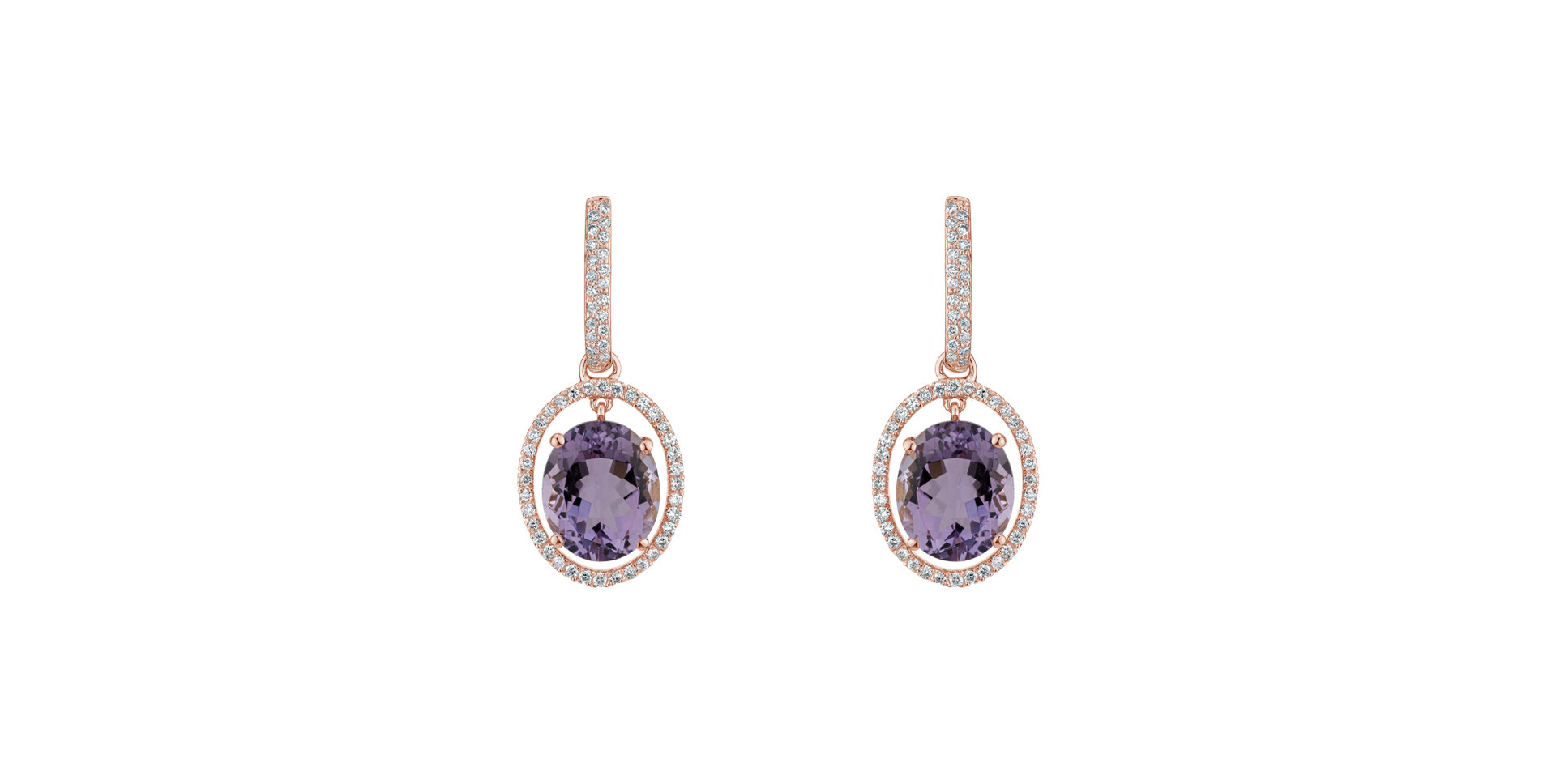 Diamond earrings with Amethyst Fabulous Appearance