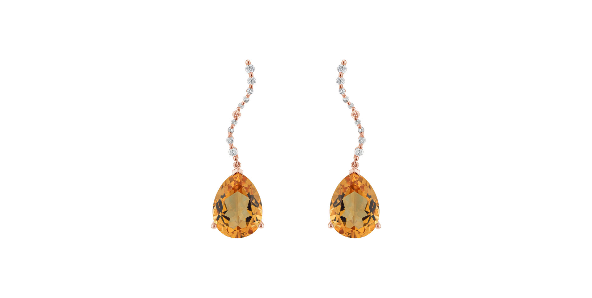 Diamond earrings with Citríne Dimitris