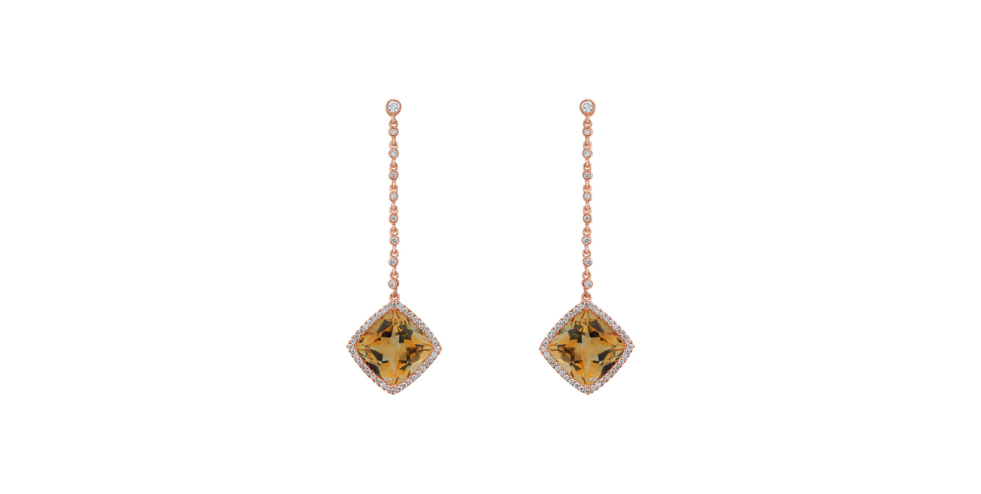 Diamond earrings with Citríne Stylianos