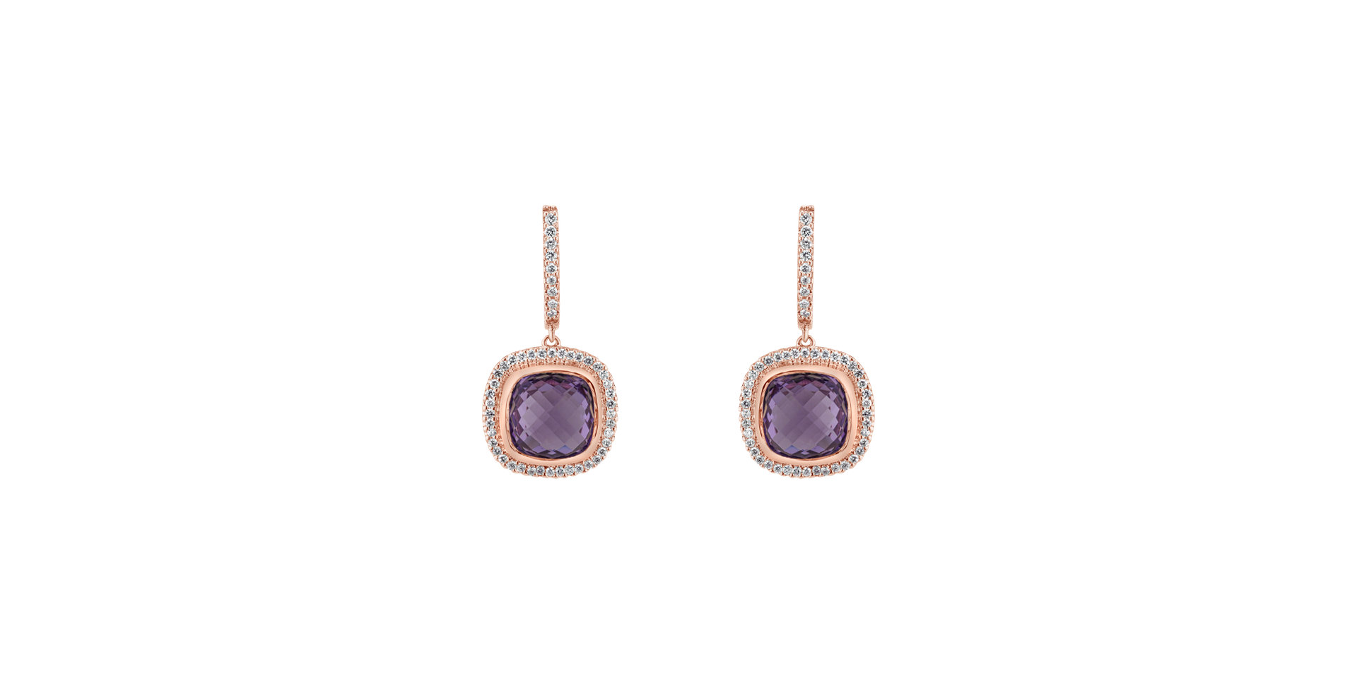 Diamond earrings with Amethyst Enchanted Glow