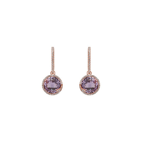 Diamond earrings with Amethyst Snenie Bright