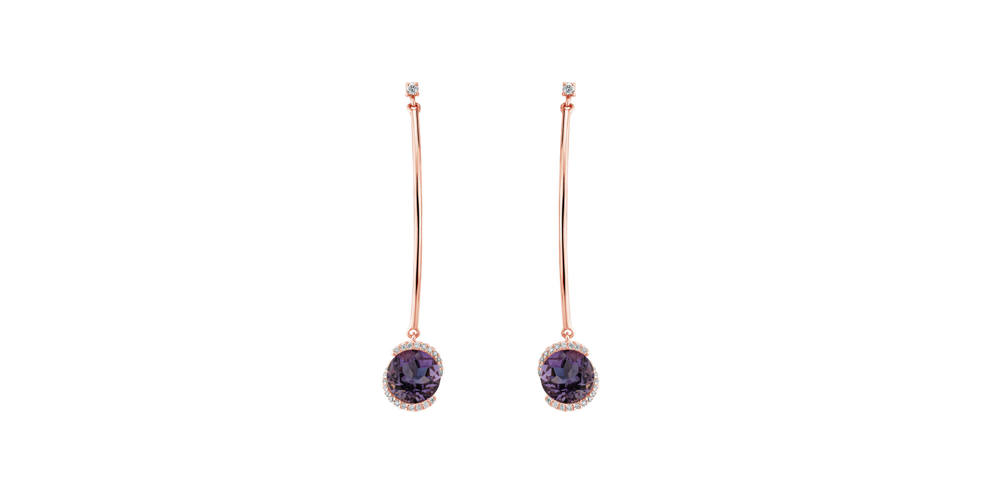 Diamond earrings with Amethyst Expecting Perfection