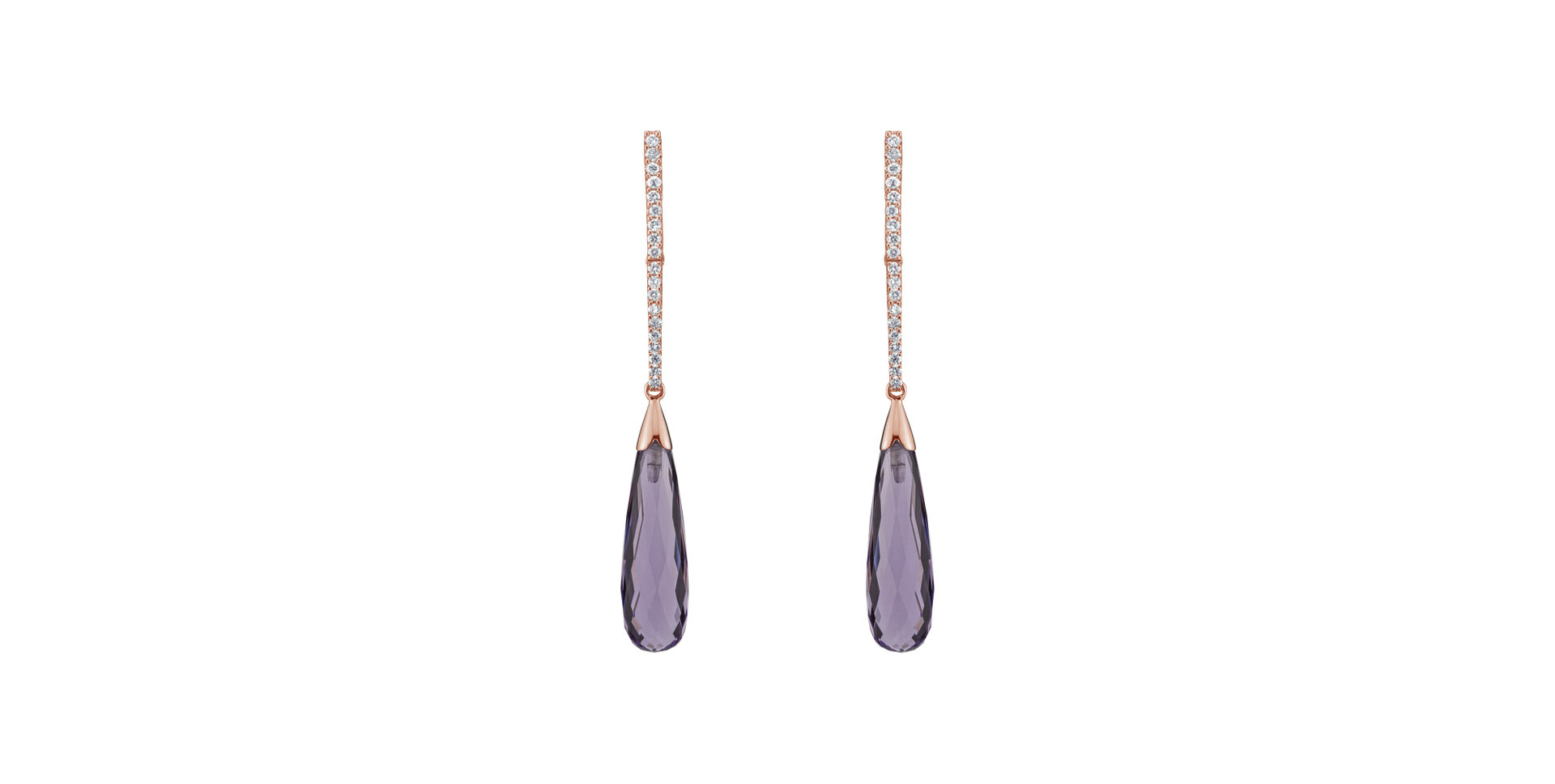 Diamond earrings with Amethyst Folk Club