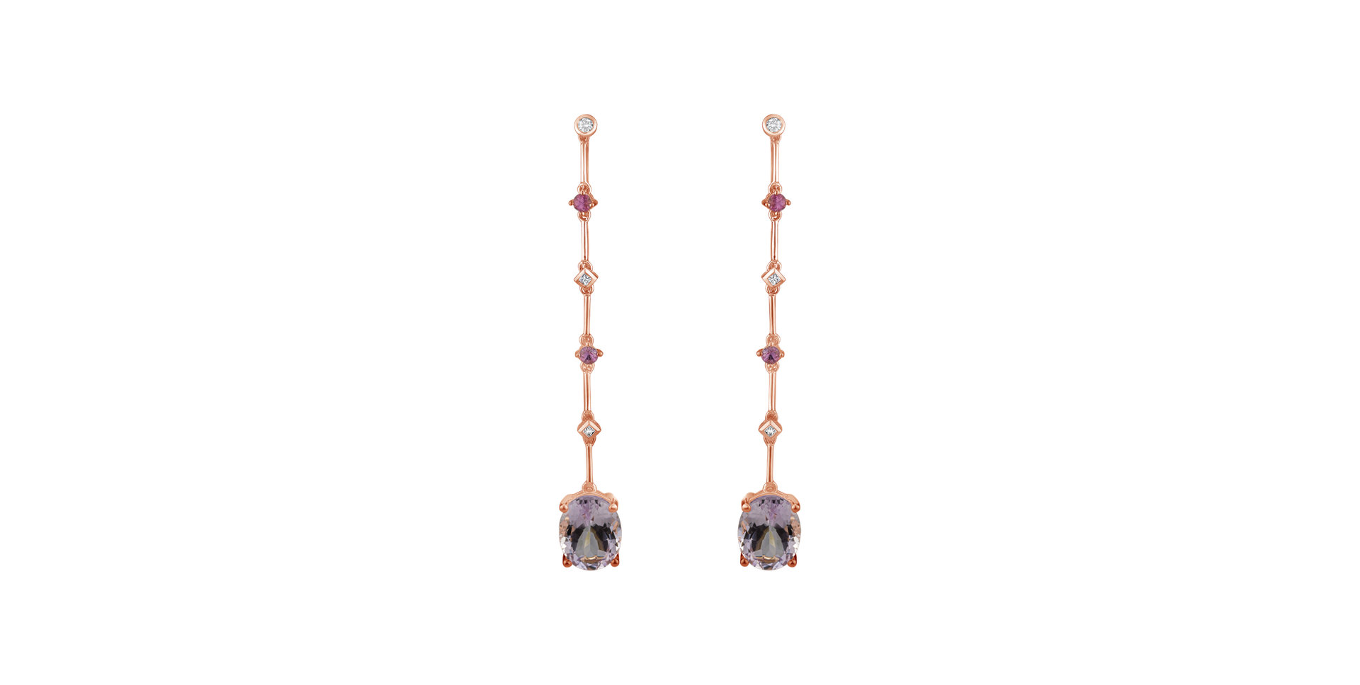 Diamond earrings, Amethyst and Sapphire Alaia
