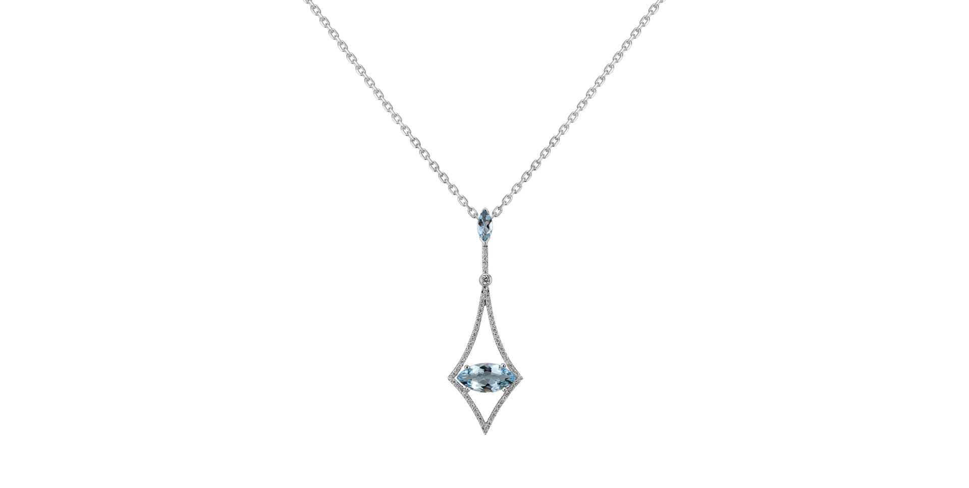 Diamond pendant with Aquamarine Well Health