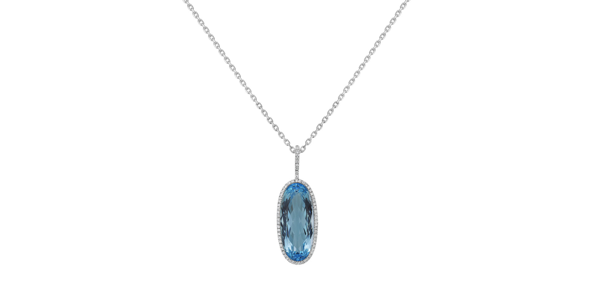 Diamond pendant with Topaz Neverending Sky