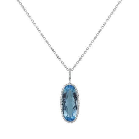 Diamond pendant with Topaz Neverending Sky