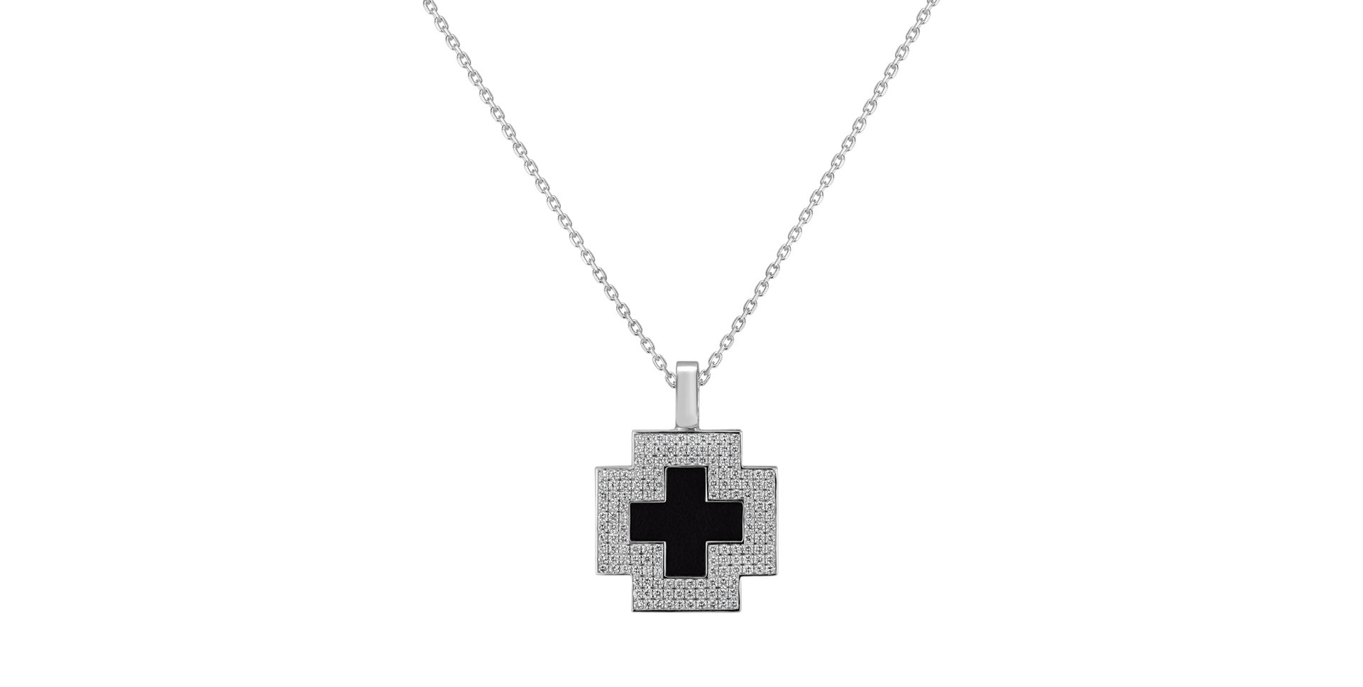 Diamond pendant with Onyx Cross of Mystery