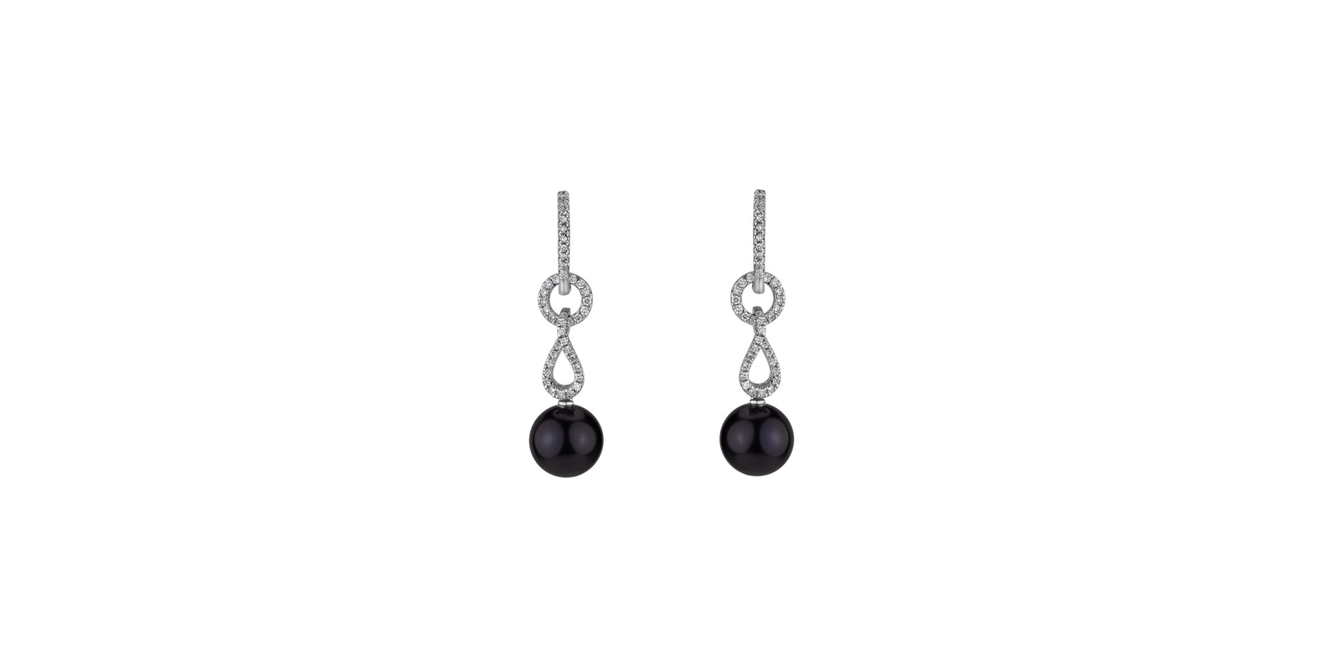 Diamond earrings with Pearl Nightly Shore
