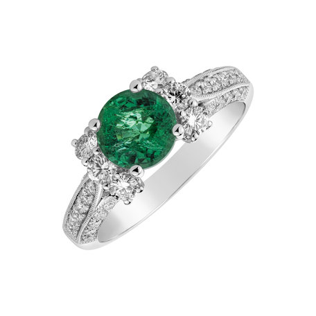 Diamond ring with Emerald Royal Riddle