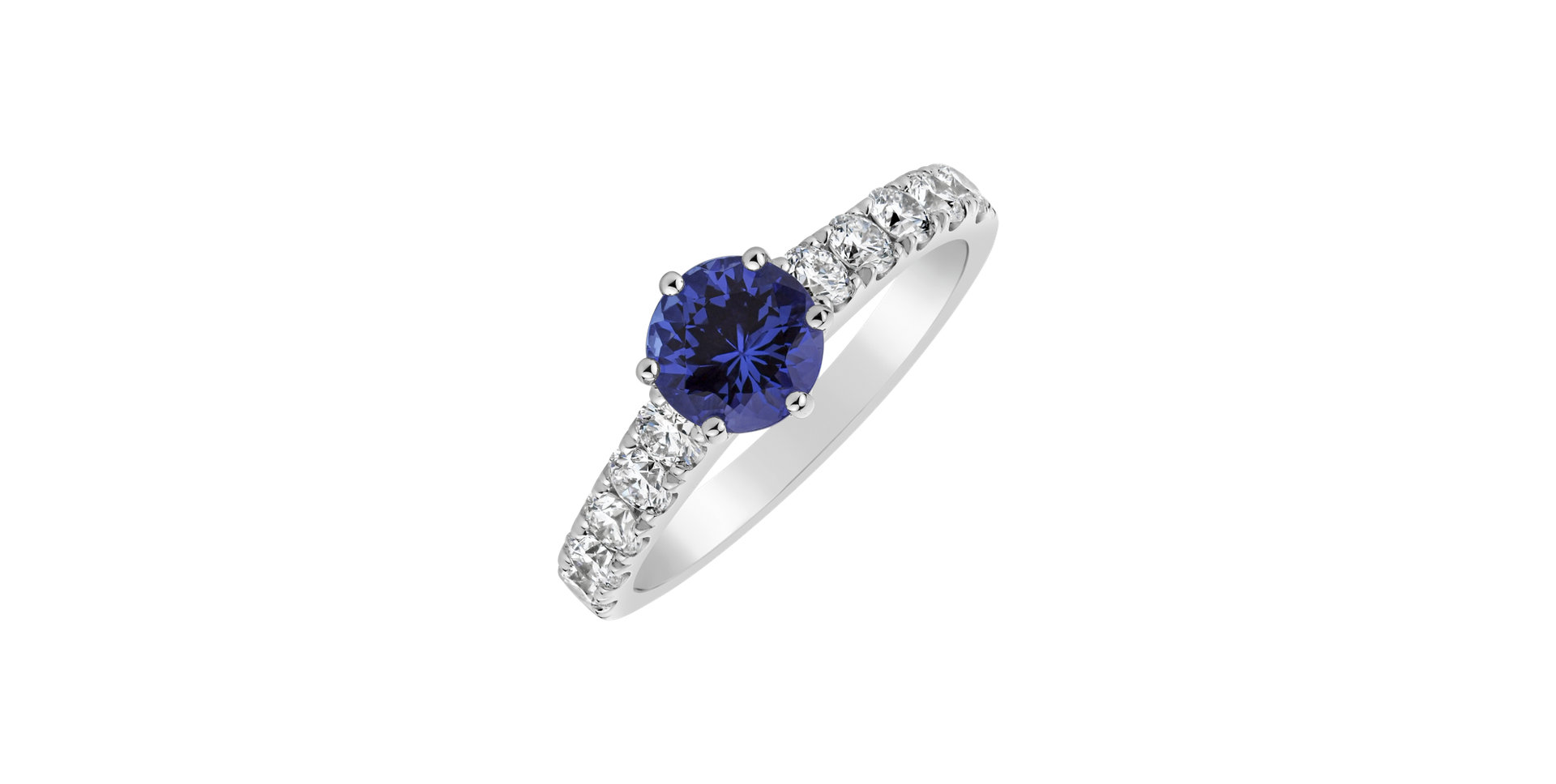 Diamond ring with Tanzanite Manette