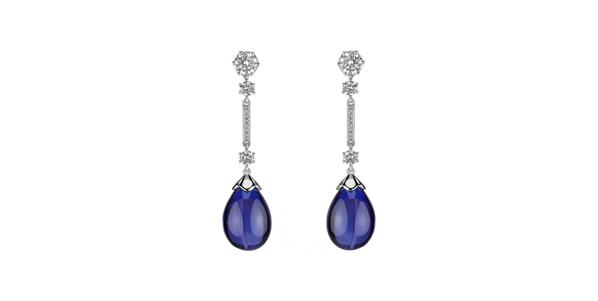 Diamond earrings with Tanzanite Kingdom of Sadness