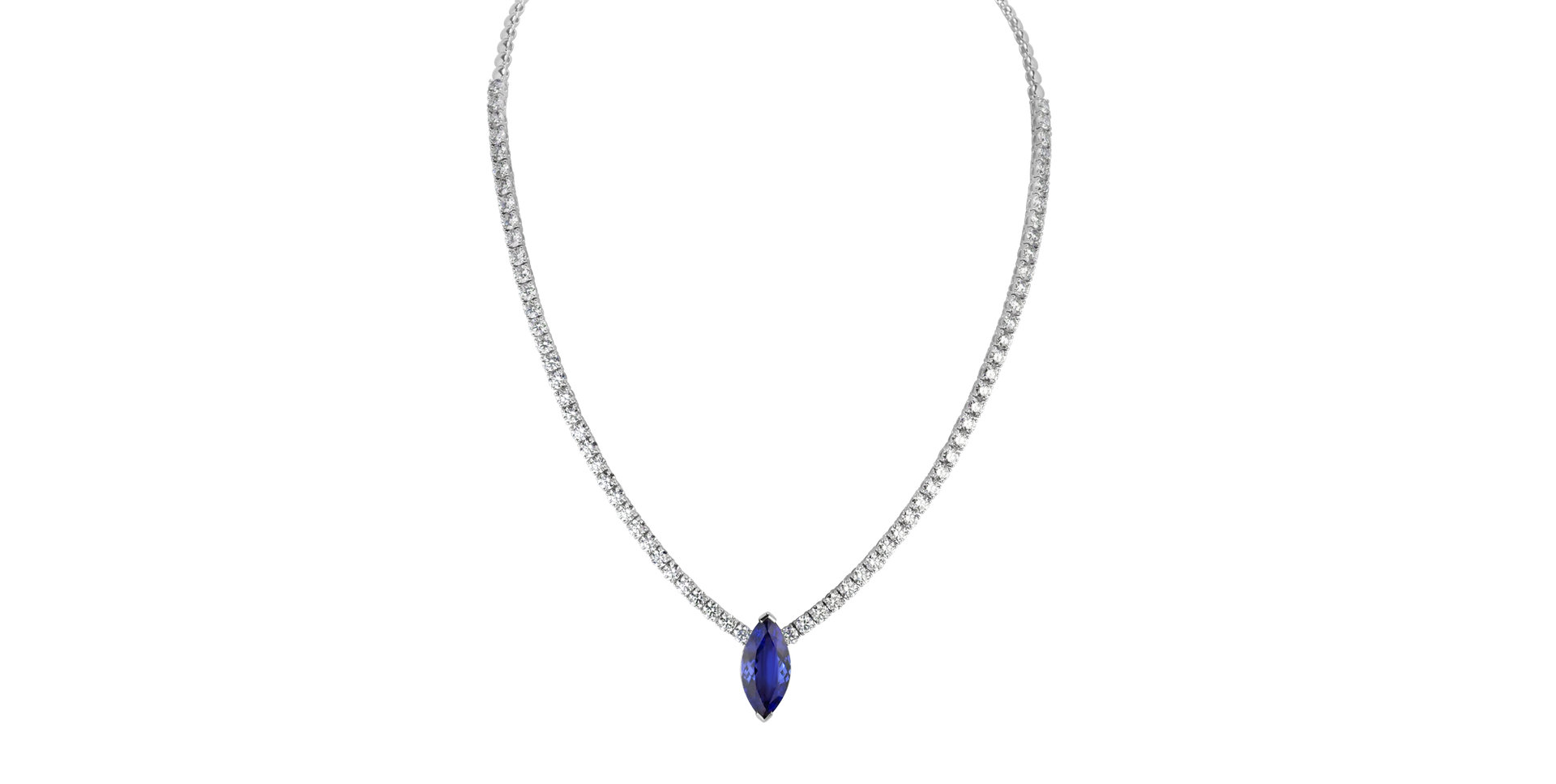 Diamond necklace with Tanzanite Divine Aura