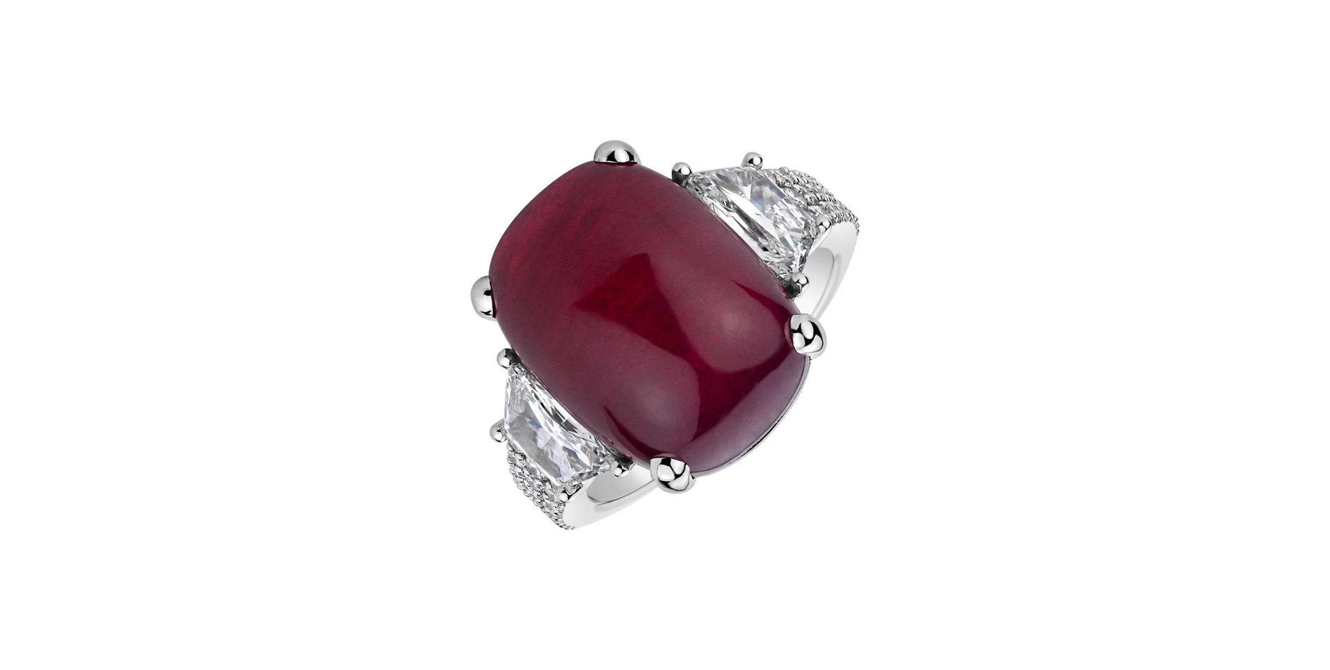 Diamond ring with Ruby Flora