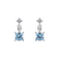 Diamond earrings with Aquamarine Square of Water4