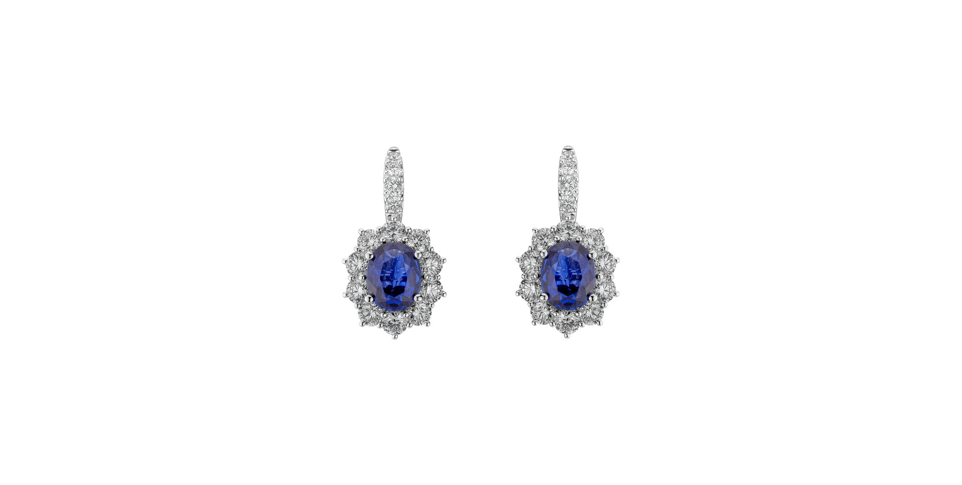 Diamond earrings with Sapphire Blue Empire
