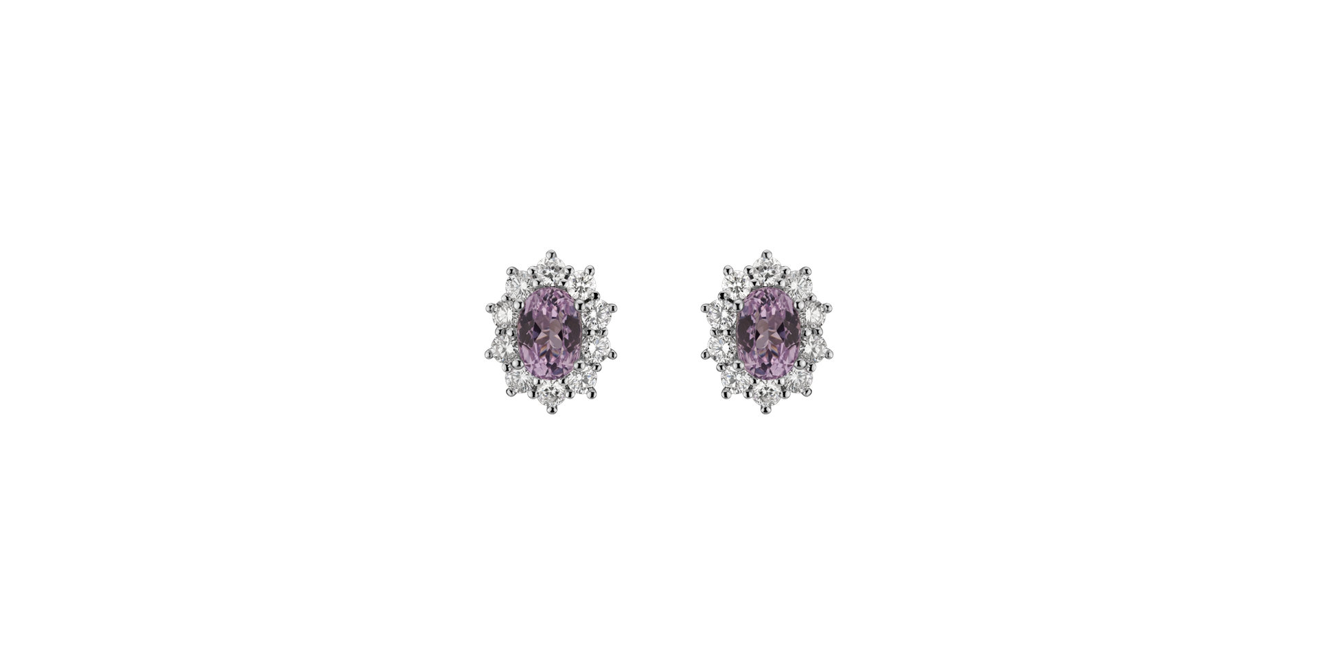 Diamond earrings with Kunzite Moon Witchery