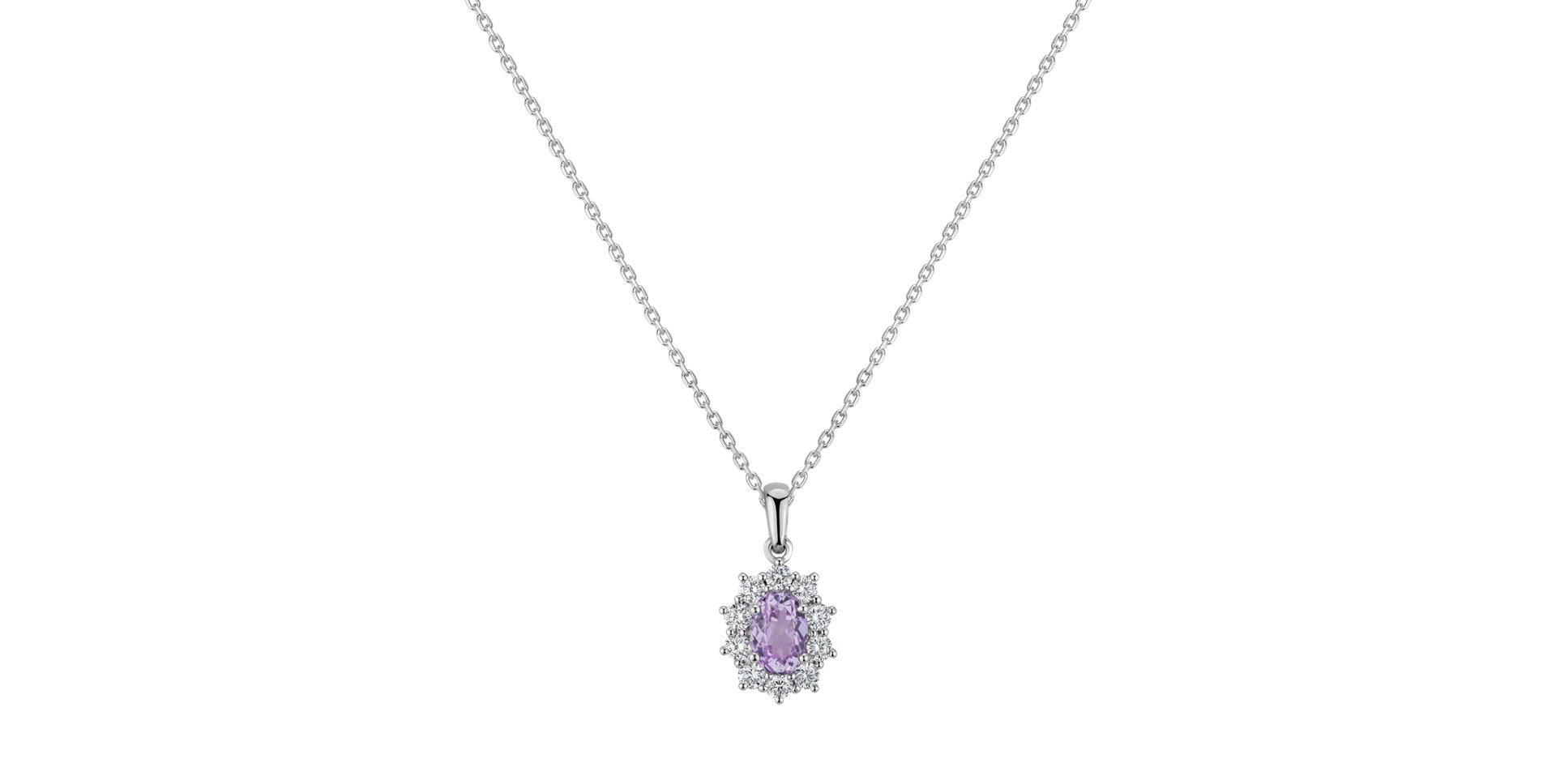 Diamond pendant with Kunzite Goddess Elegance