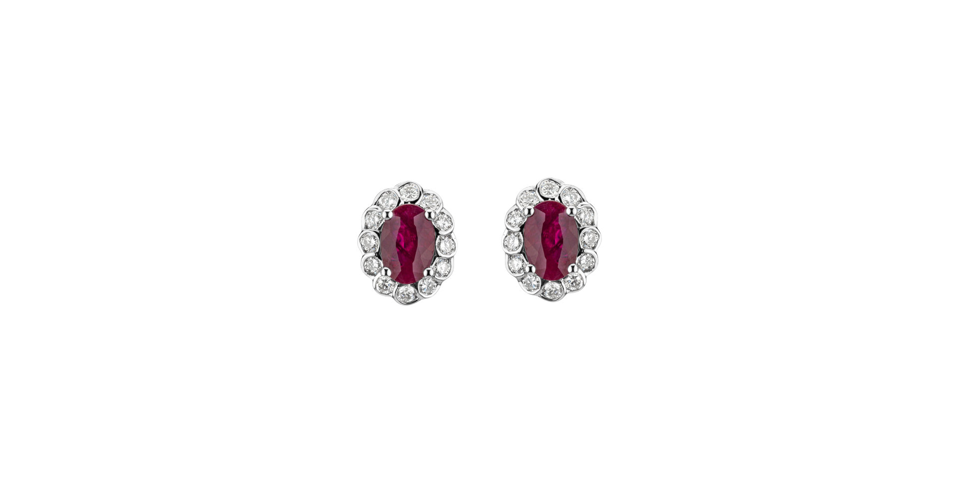 Diamond earrings with Ruby Glamour Princess