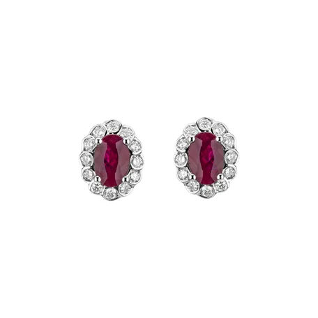 Diamond earrings with Ruby Princess