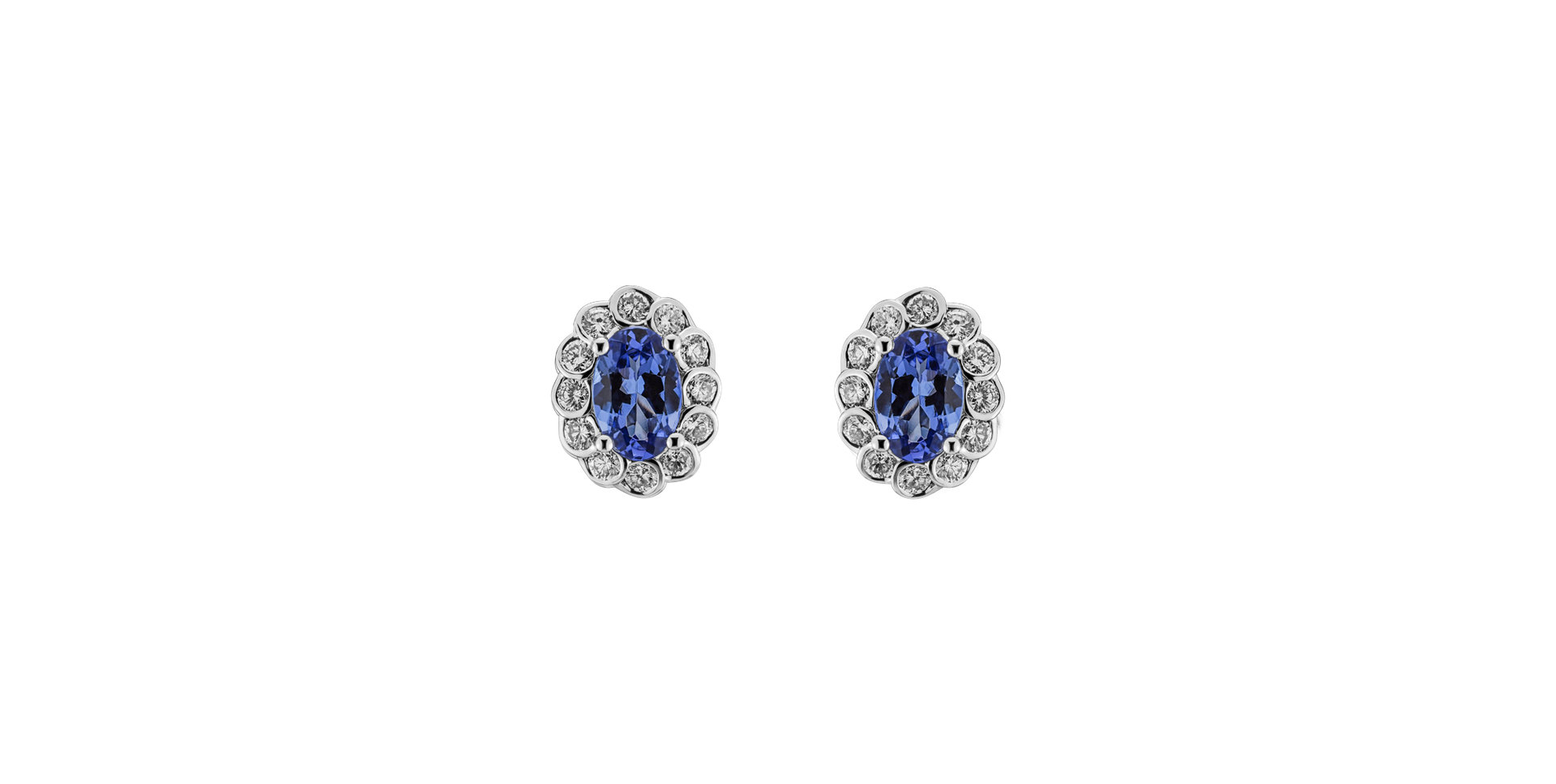 Diamond earrings with Tanzanite Princess