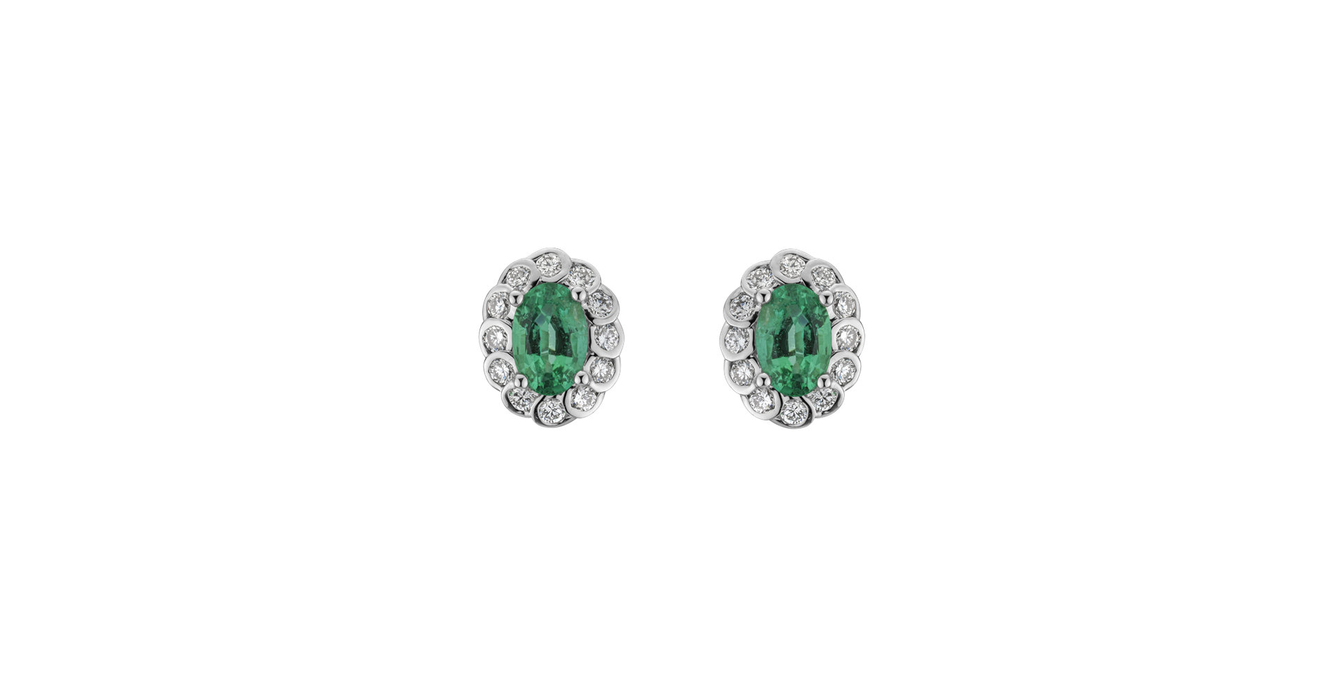 Diamond earrings with Emerald Princess