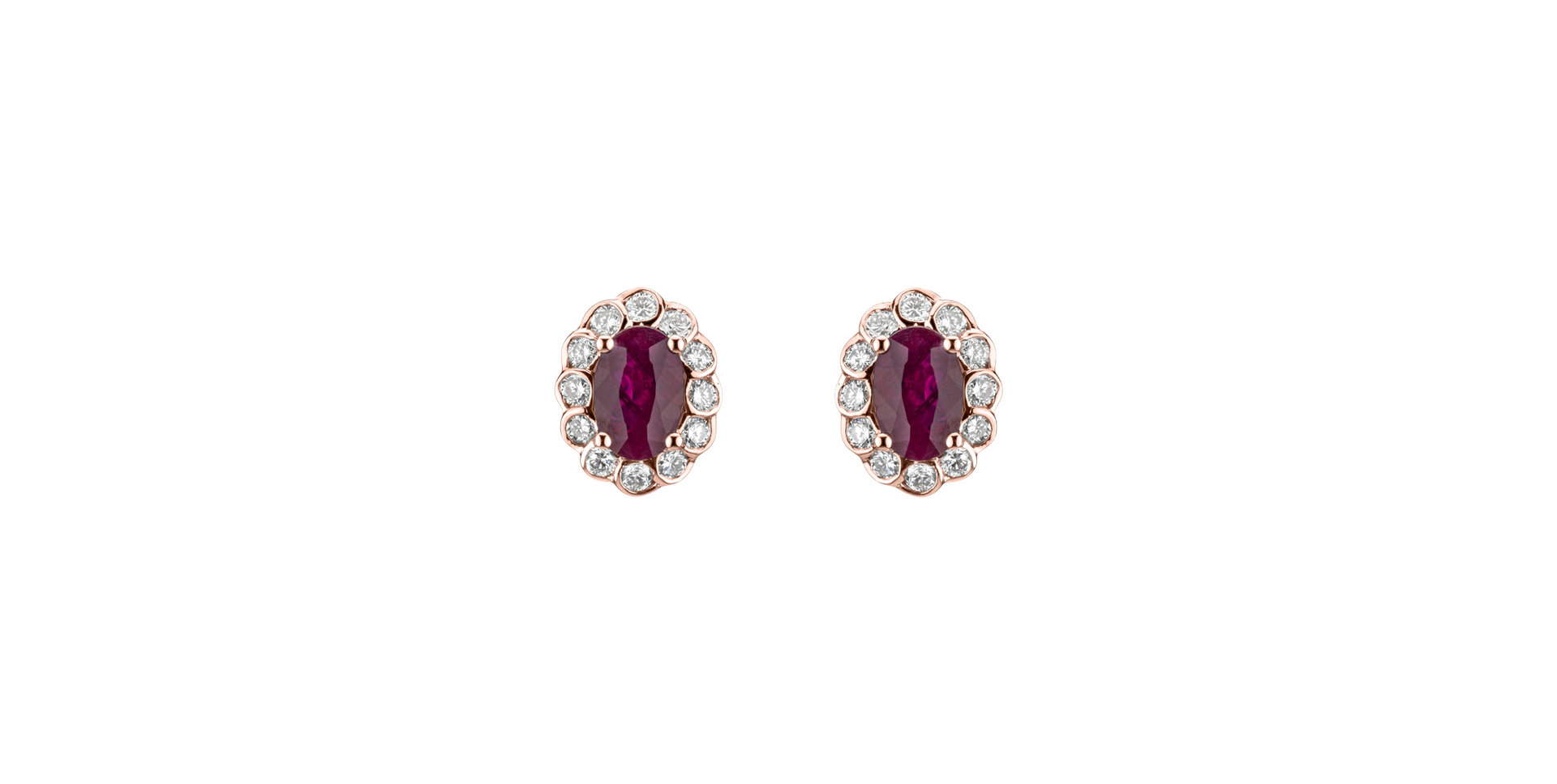 Diamond earrings with Ruby Glamour Princess