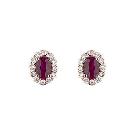 Diamond earrings with Ruby Princess
